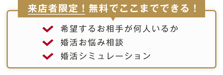 来店者限定！無料でここまでできる！