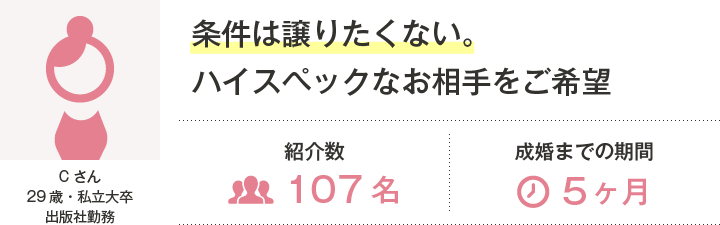 条件は譲りたくない。ハイスペックなお相手をご希望