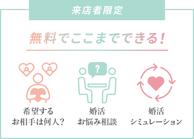 来店者限定！無料でここまでできる！