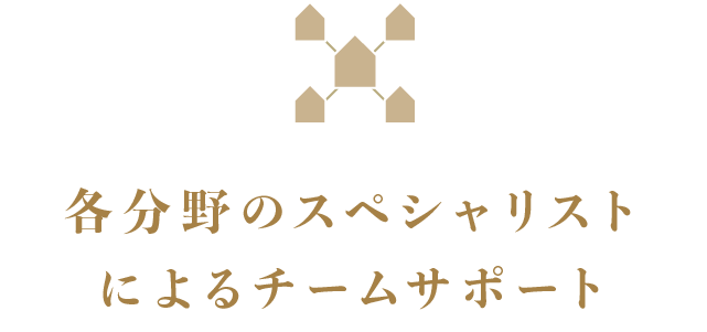 各分野のスペシャリストによるチームサポート