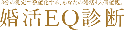 3分の測定で数値化する、あなたの婚活4大価値観。