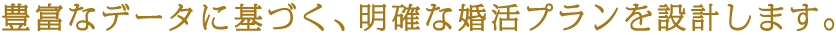 豊富なデータに基づく、明確な婚活プランを設計します。