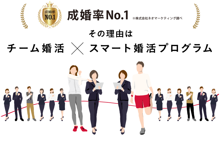 成婚率No1　その理由はチーム婚活×スマート婚活プログラム