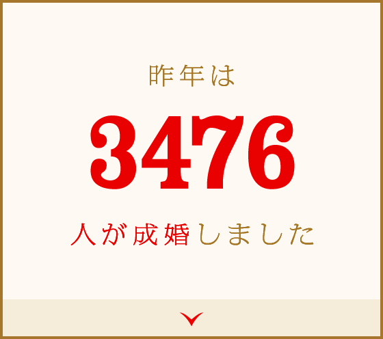昨年は3476人が成婚しました