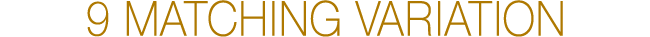 9 MATCHING VARIATION