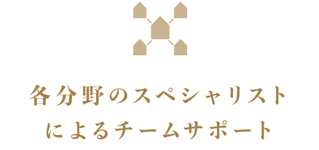 各分野のスペシャリストによるチームサポート