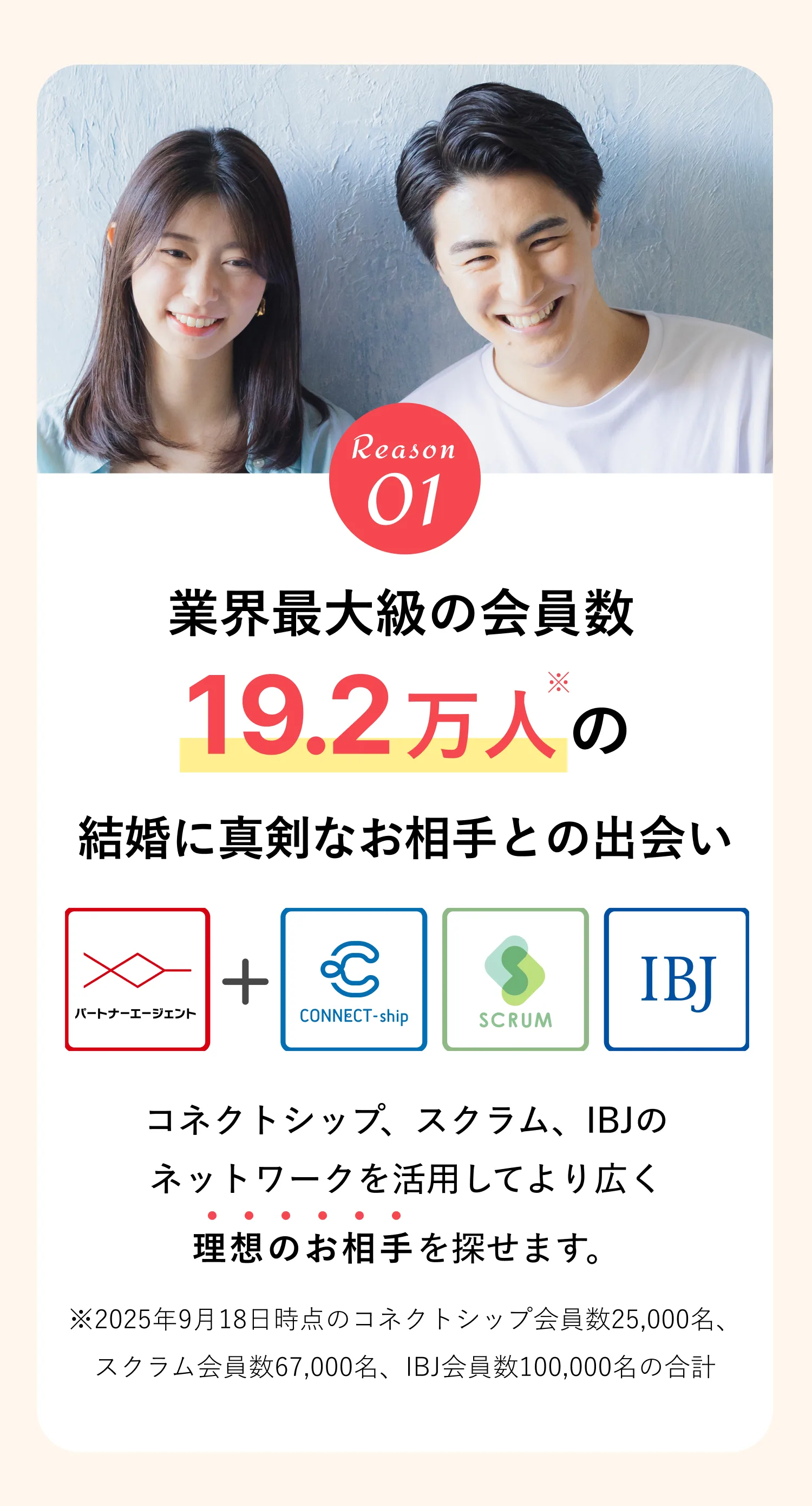 業界最大級の会員数19.2万人